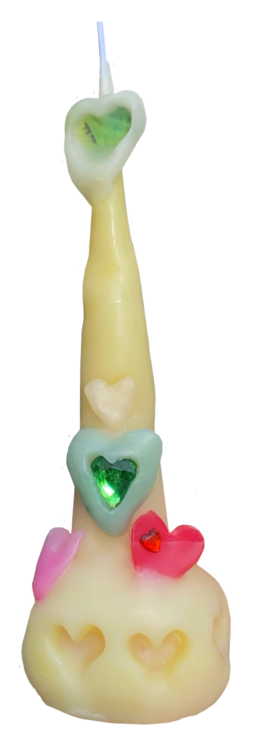 Yellow Hearts Candle